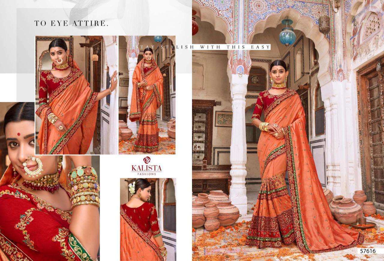 kalista mallika series 57612-57617 viscose and barfi silk saree
