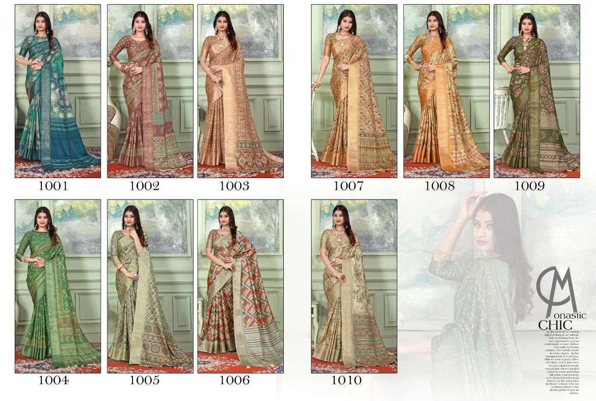 mintorsi Heritage Digital Vol 1 series 1001-1010 tussar silk saree 