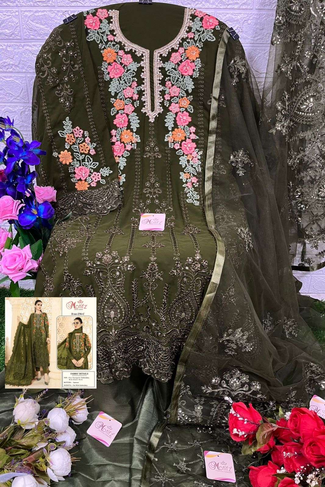 motifz brand 256 abcd designer georgette suit 