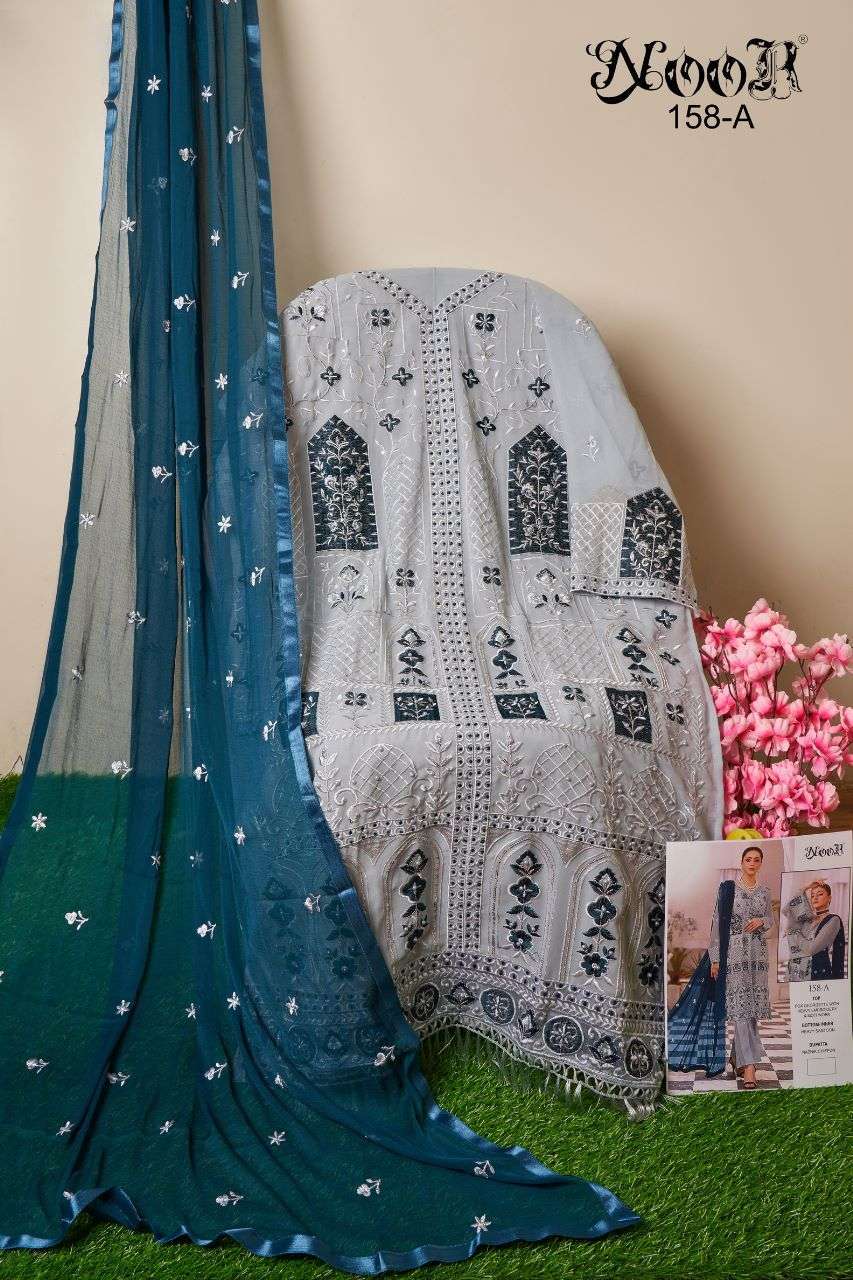 noor series 158 georgette with embroidery work suit 