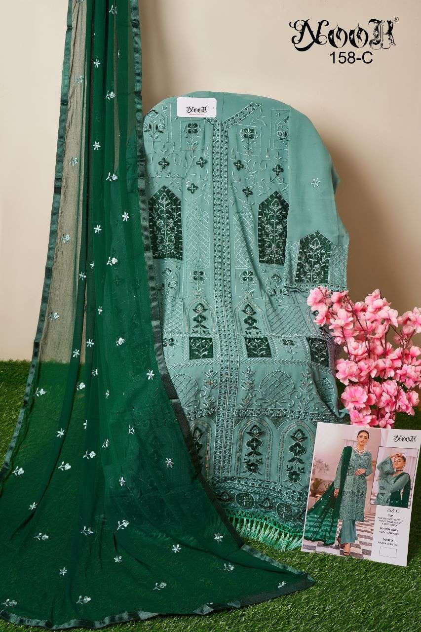 noor series 158 georgette with embroidery work suit 