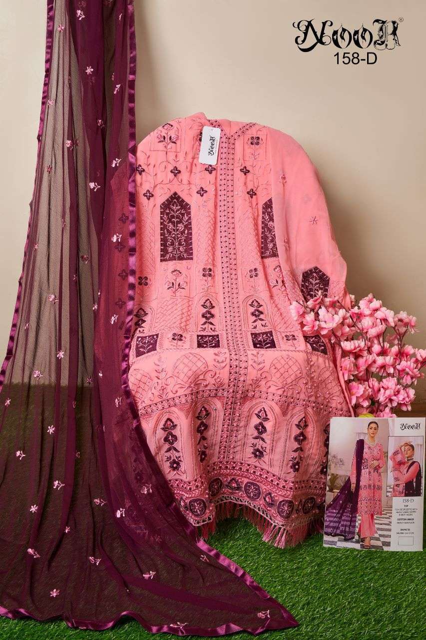 noor series 158 georgette with embroidery work suit 