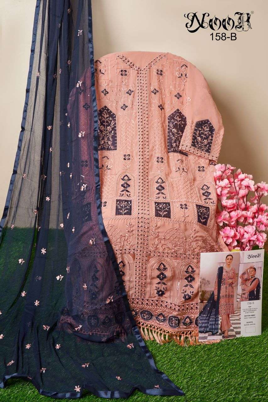 noor series 158 georgette with embroidery work suit 