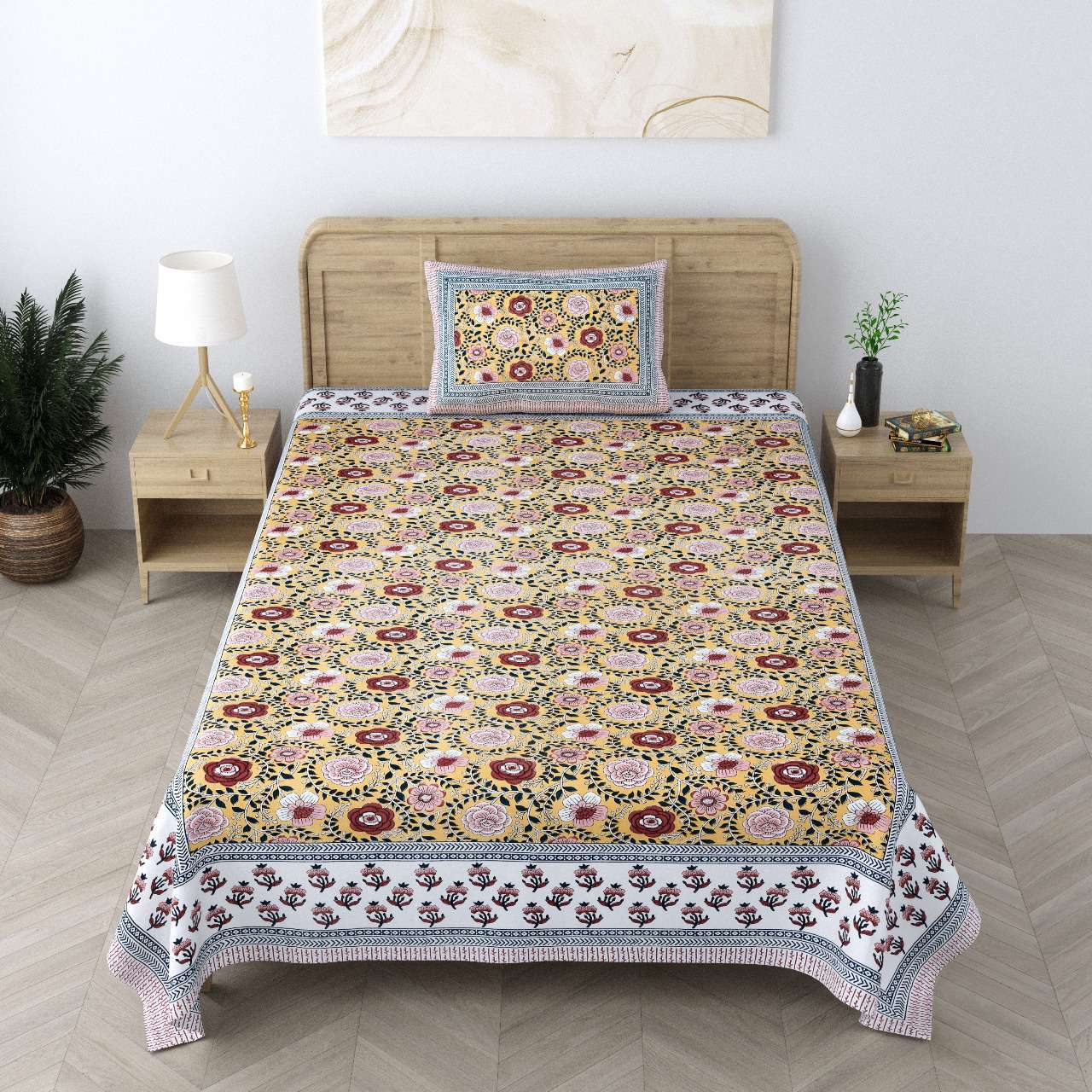 pr Heritage Jaipuri Single Bedsheet Pure South Autoloom Cotton