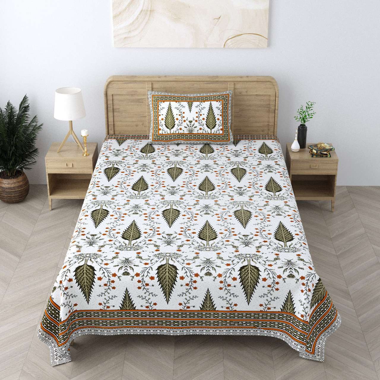 pr Heritage Jaipuri Single Bedsheet Pure South Autoloom Cotton