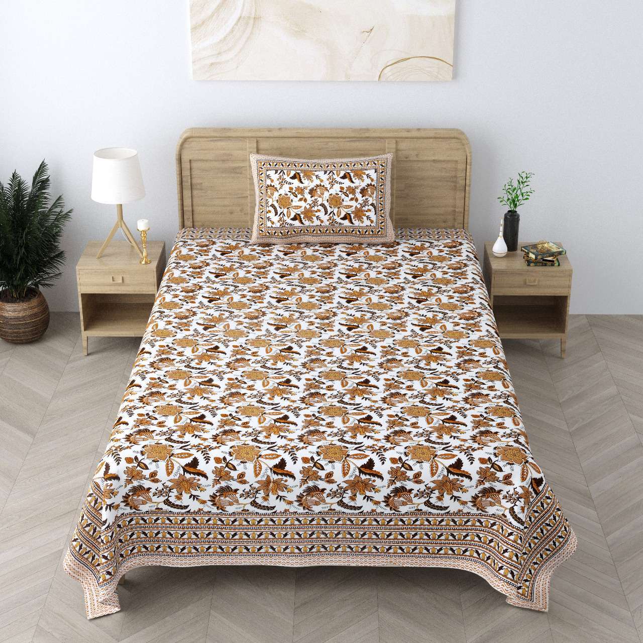pr Heritage Jaipuri Single Bedsheet Pure South Autoloom Cotton