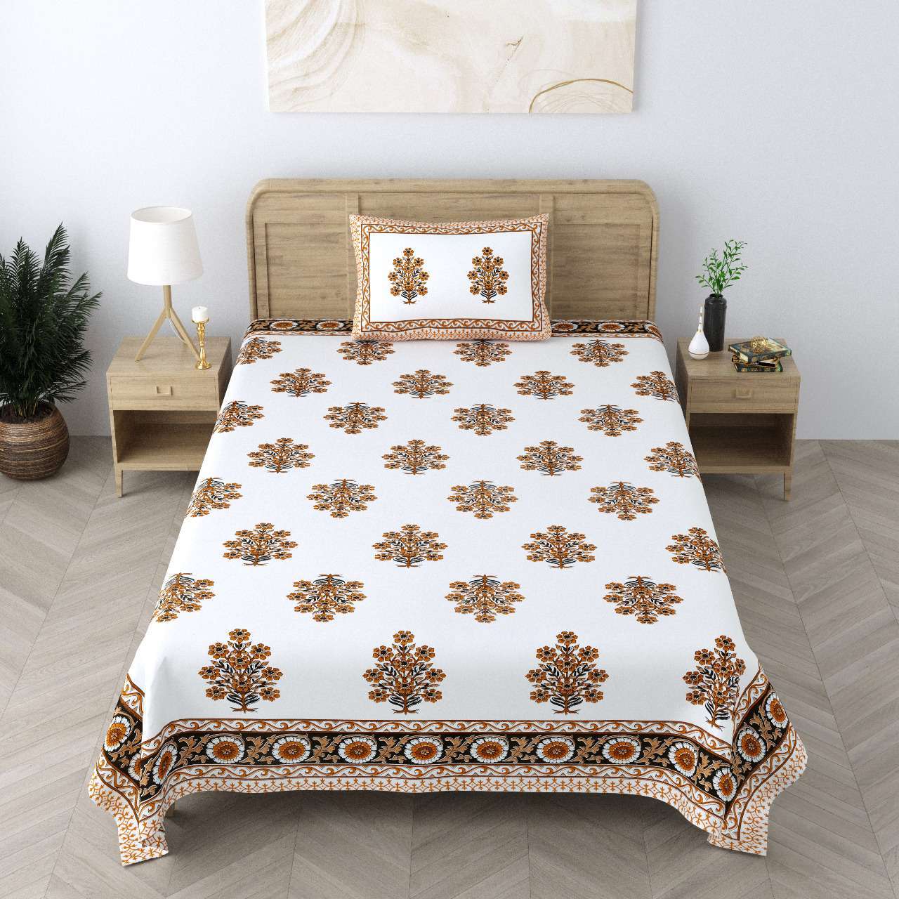 pr Heritage Jaipuri Single Bedsheet Pure South Autoloom Cotton