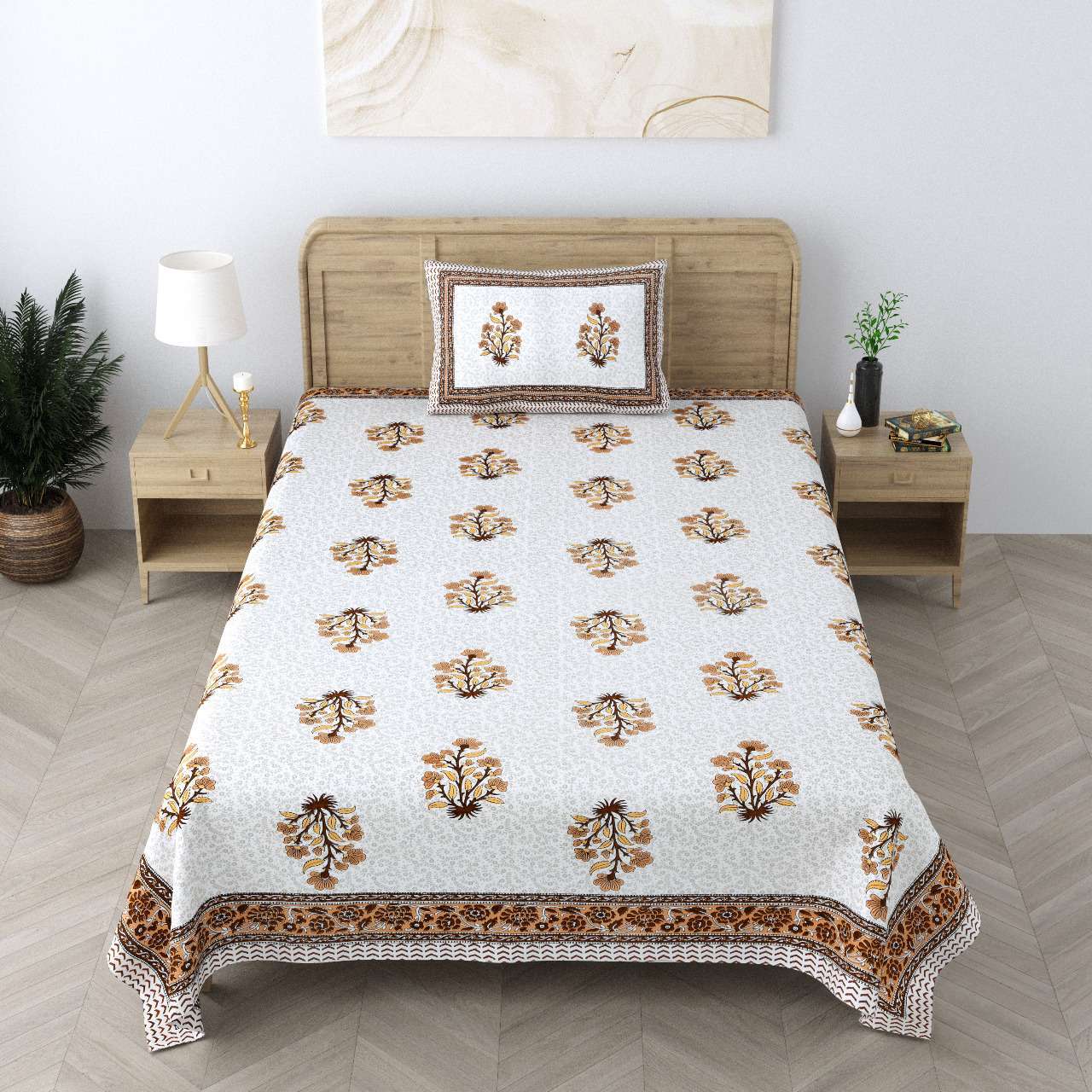 pr Heritage Jaipuri Single Bedsheet Pure South Autoloom Cotton