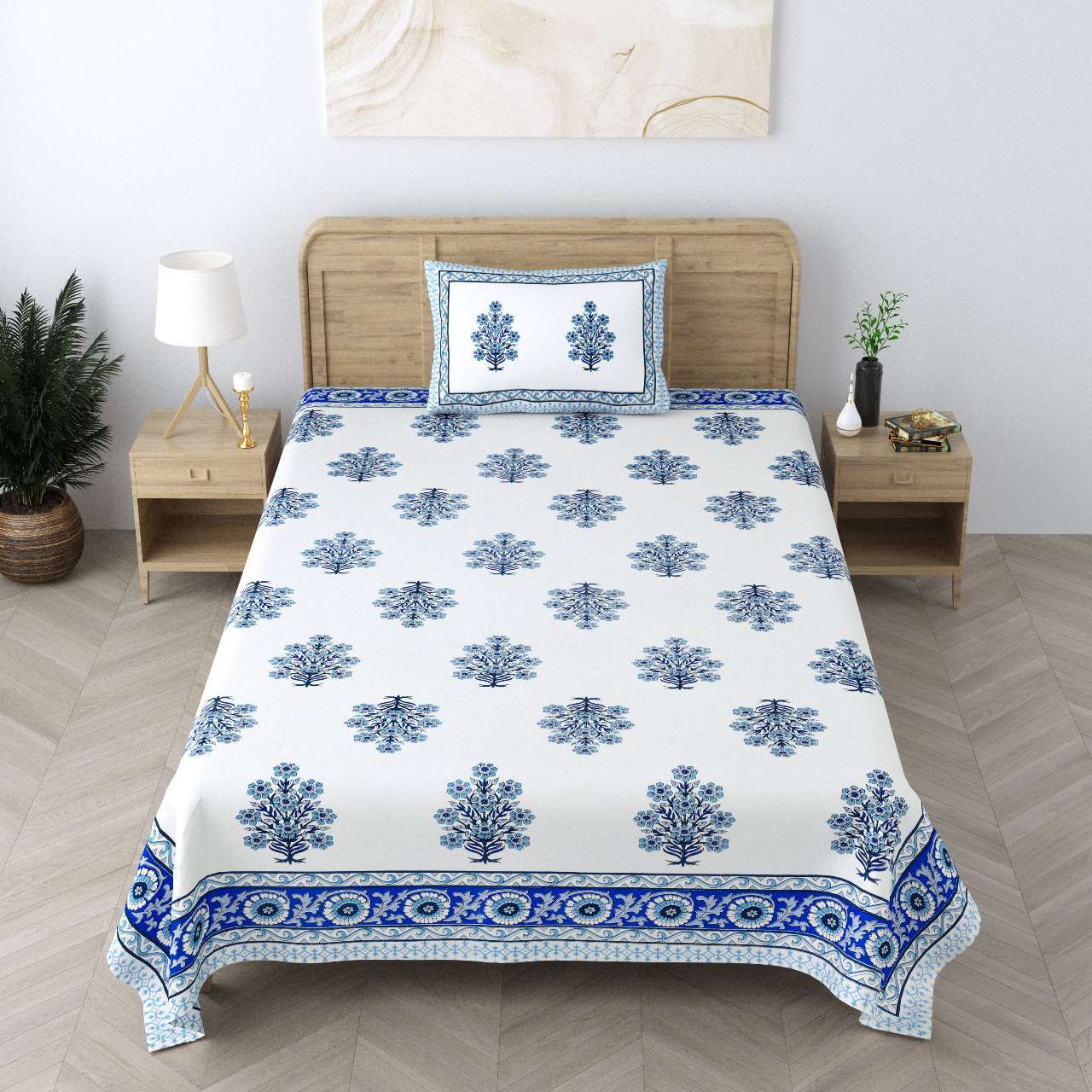 pr Heritage Jaipuri Single Bedsheet Pure South Autoloom Cotton