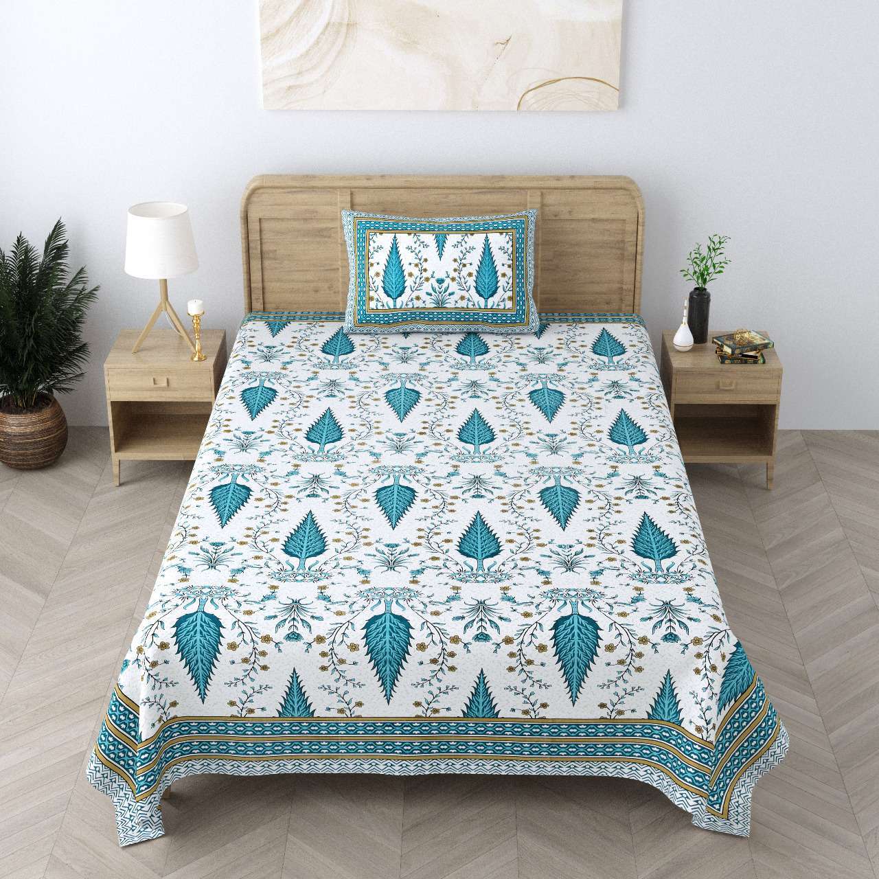 pr Heritage Jaipuri Single Bedsheet Pure South Autoloom Cotton