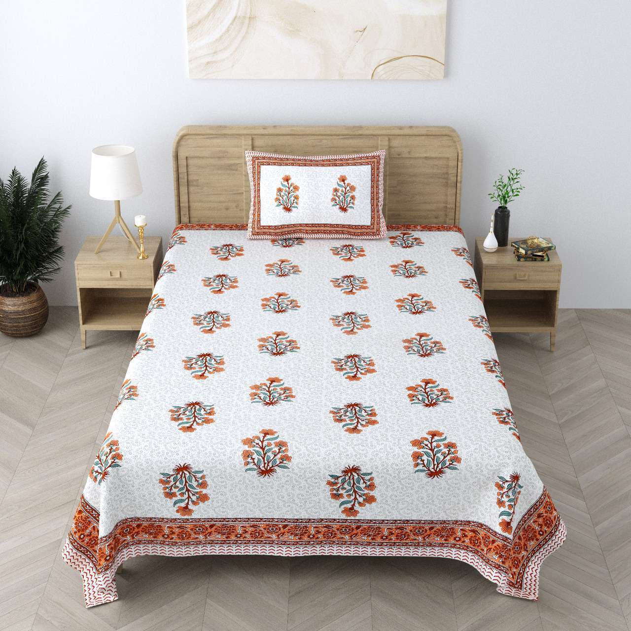 pr Heritage Jaipuri Single Bedsheet Pure South Autoloom Cotton