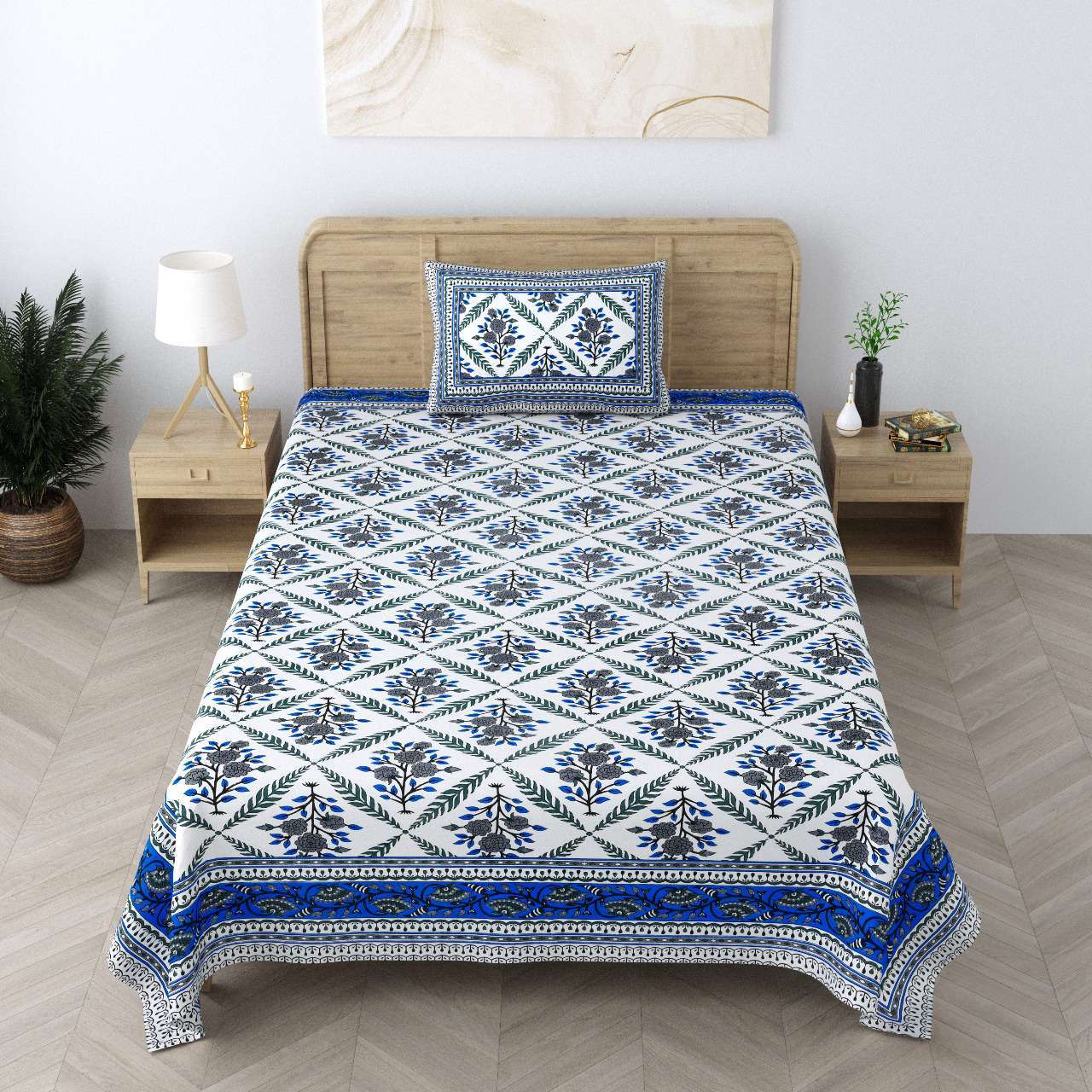 pr Heritage Jaipuri Single Bedsheet Pure South Autoloom Cotton