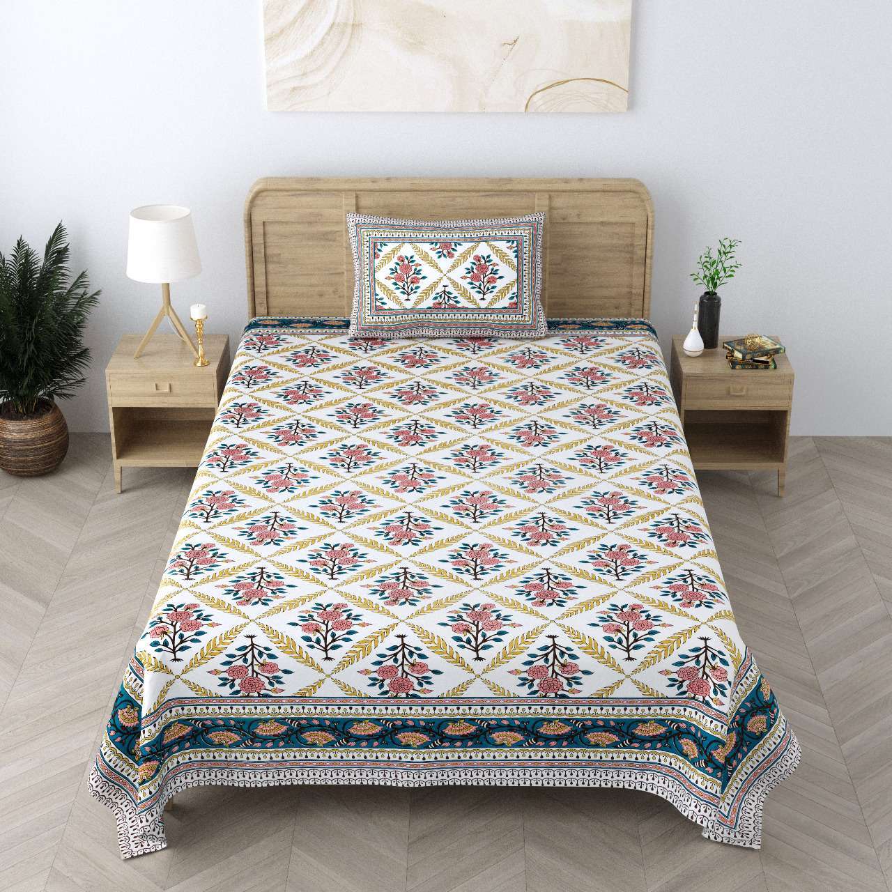 pr Heritage Jaipuri Single Bedsheet Pure South Autoloom Cotton