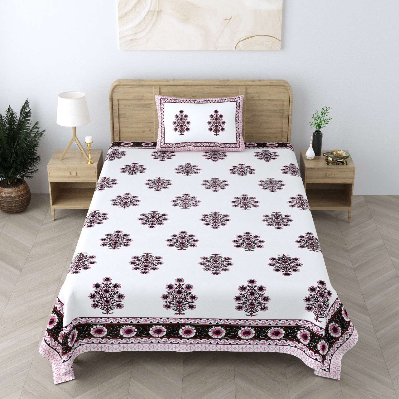 pr Heritage Jaipuri Single Bedsheet Pure South Autoloom Cotton
