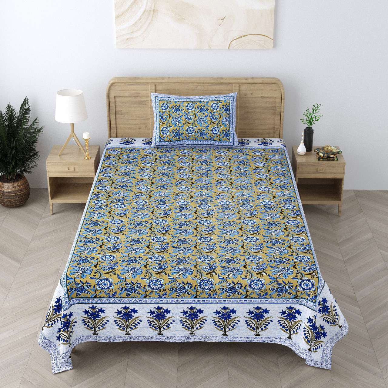 pr Heritage Jaipuri Single Bedsheet Pure South Autoloom Cotton