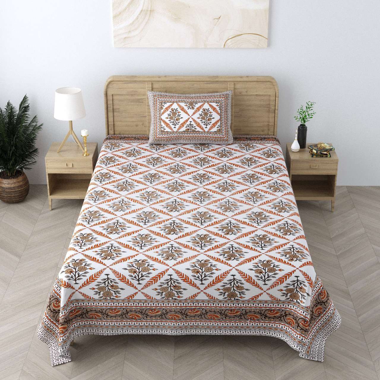 pr Heritage Jaipuri Single Bedsheet Pure South Autoloom Cotton