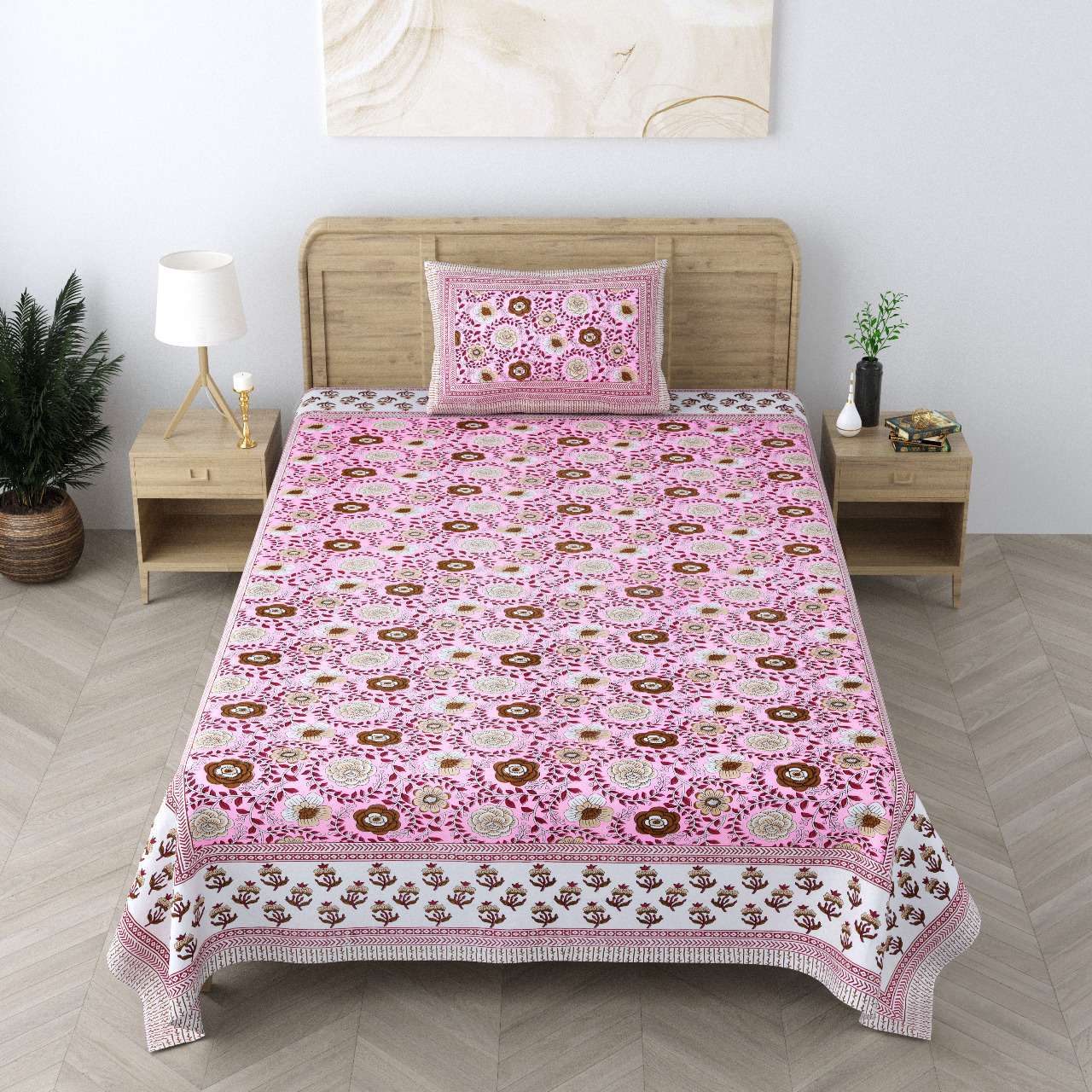 pr Heritage Jaipuri Single Bedsheet Pure South Autoloom Cotton