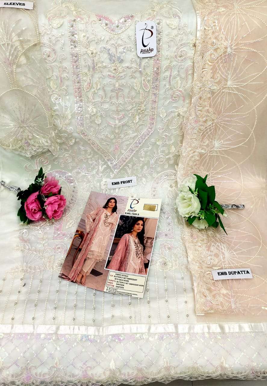 pushp 1028 colors designer butterfly net suit 