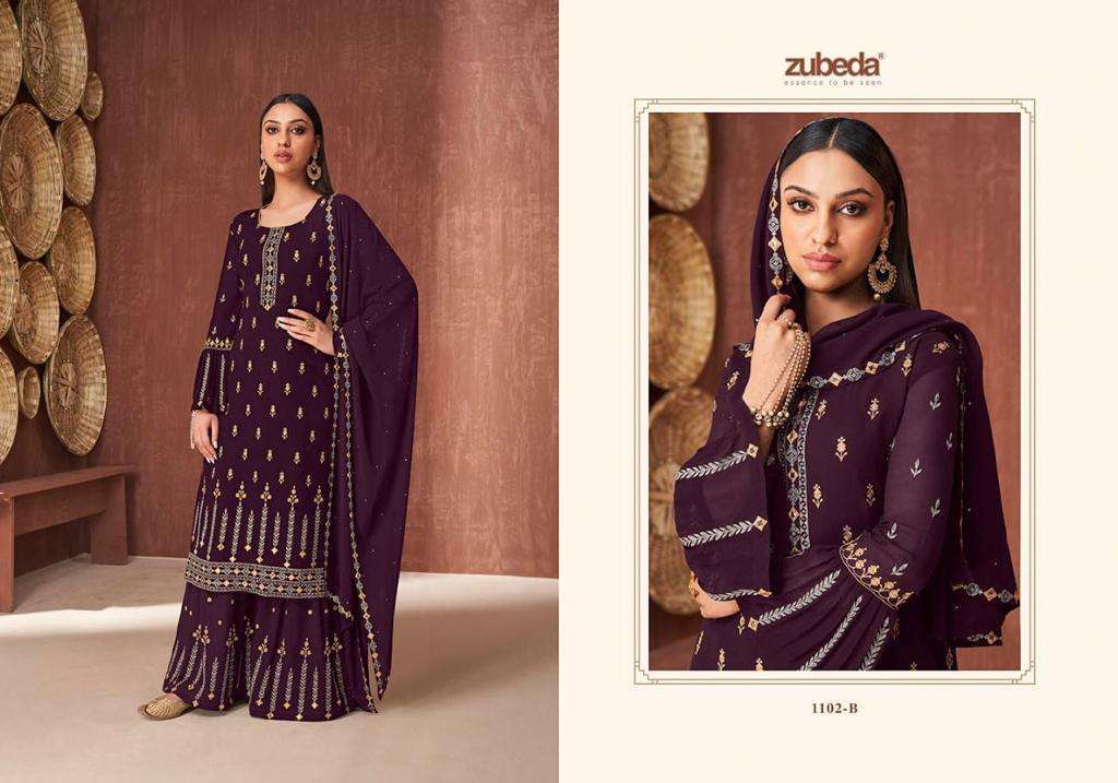 zubeda aleema 1101 colors georgette suit