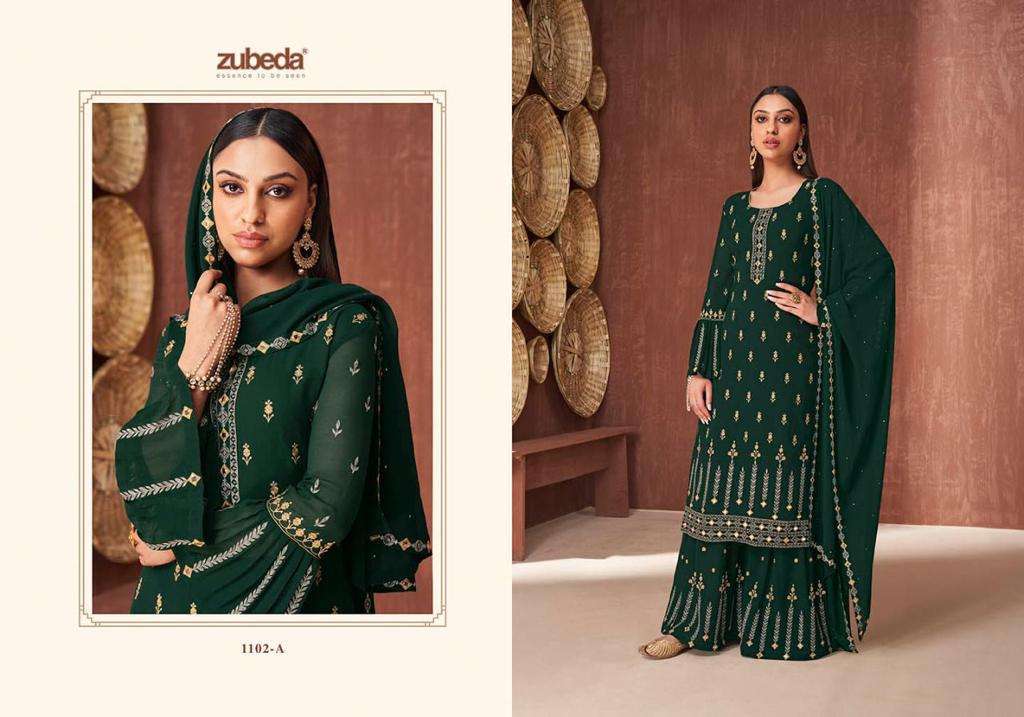 zubeda aleema 1101 colors georgette suit
