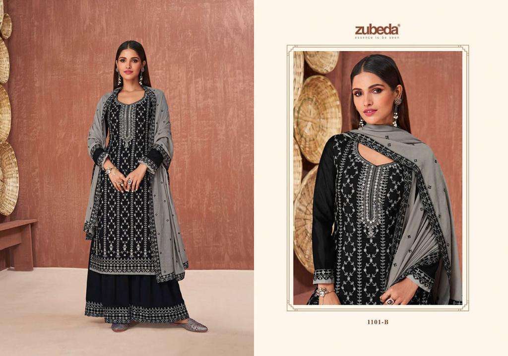 zubeda aleema 1101 colors georgette suit