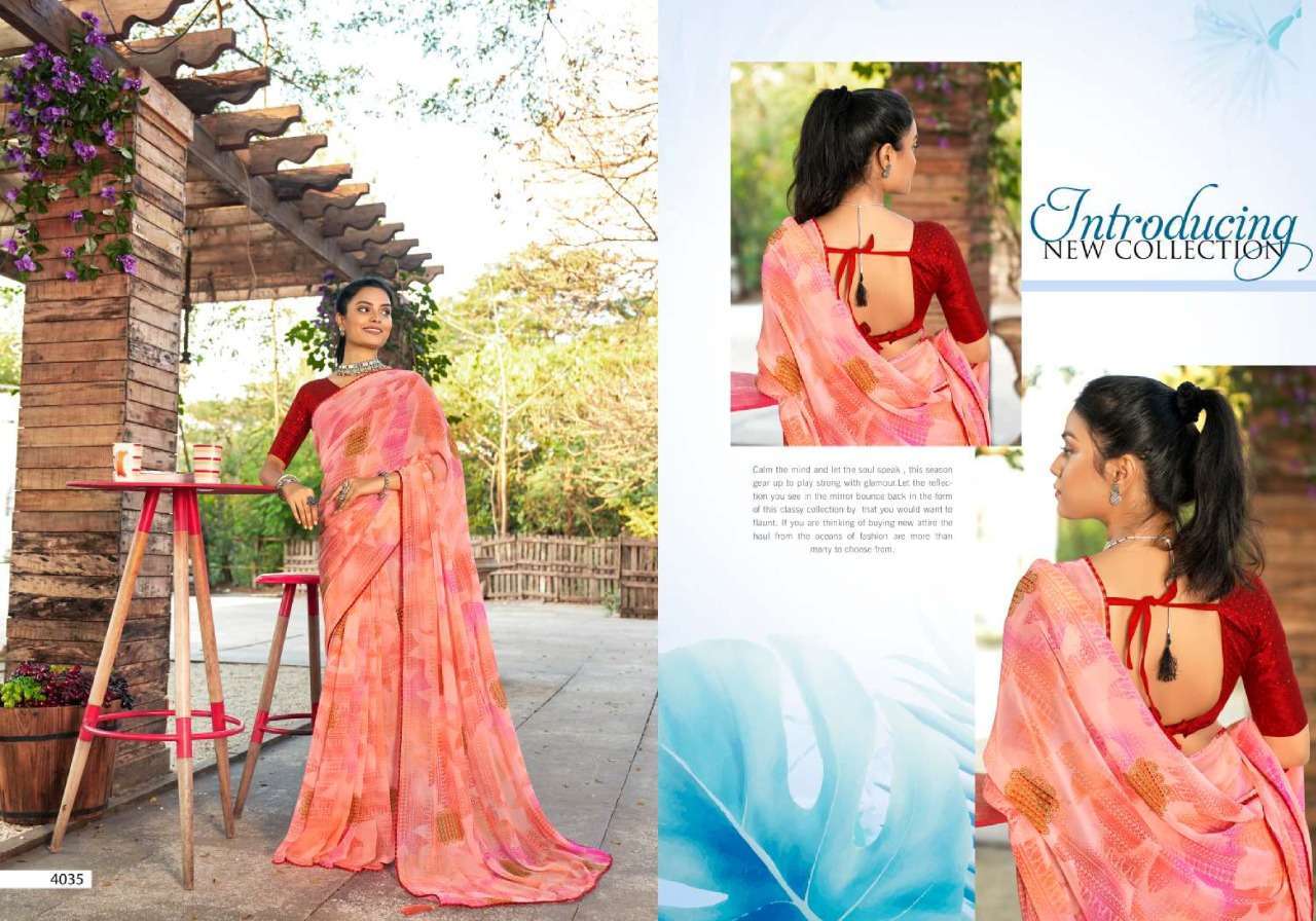 5d designer colors series 4031-4038 georgette saree 