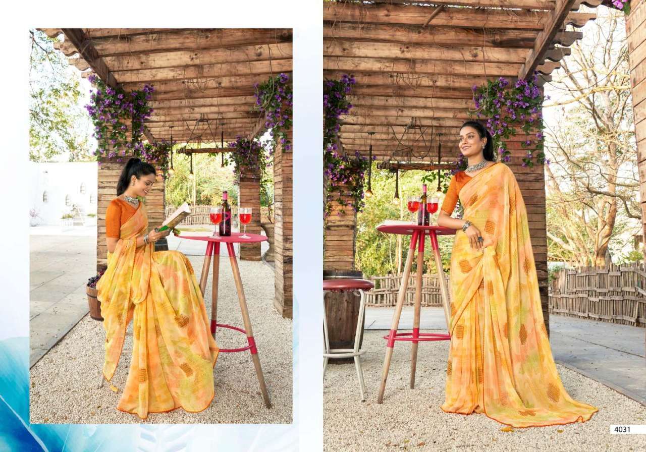 5d designer colors series 4031-4038 georgette saree 