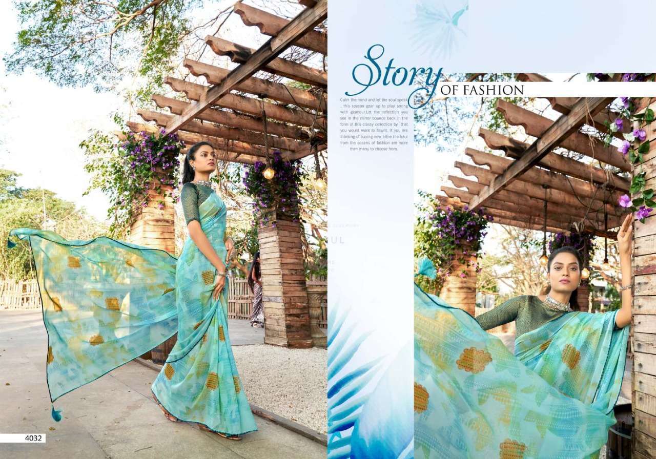 5d designer colors series 4031-4038 georgette saree 