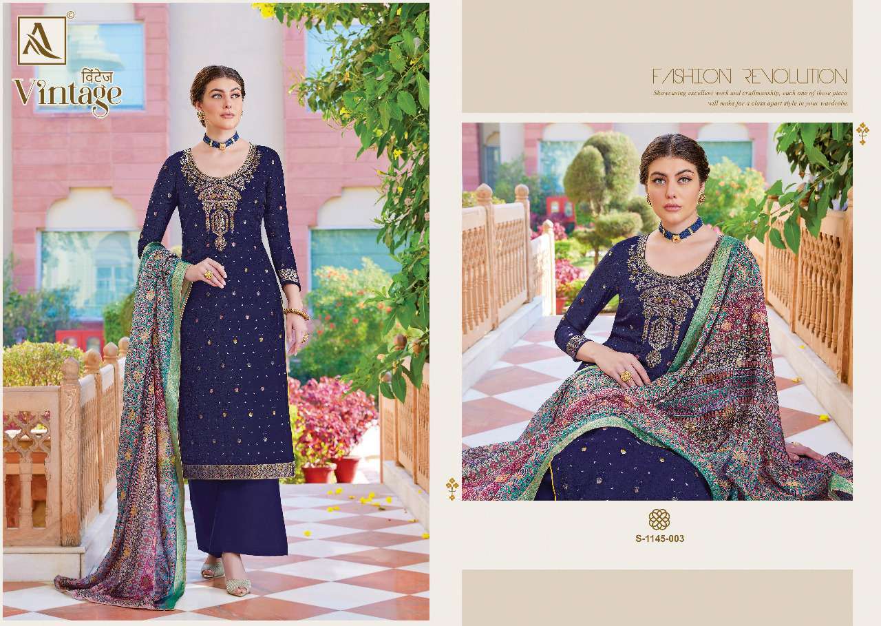 alok suit vintage series 1145001-1145006 pure dola jacquard suit 
