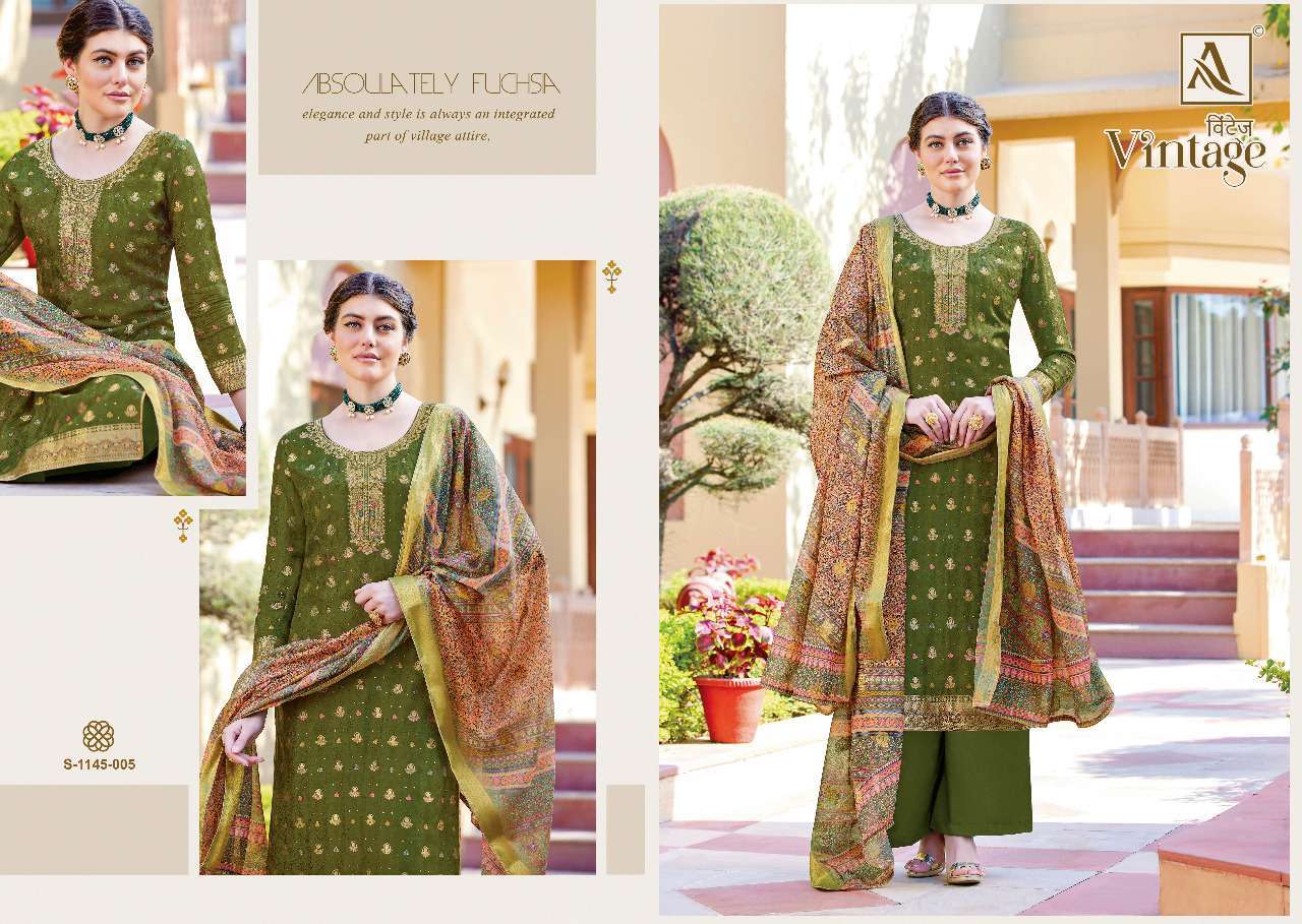 alok suit vintage series 1145001-1145006 pure dola jacquard suit 