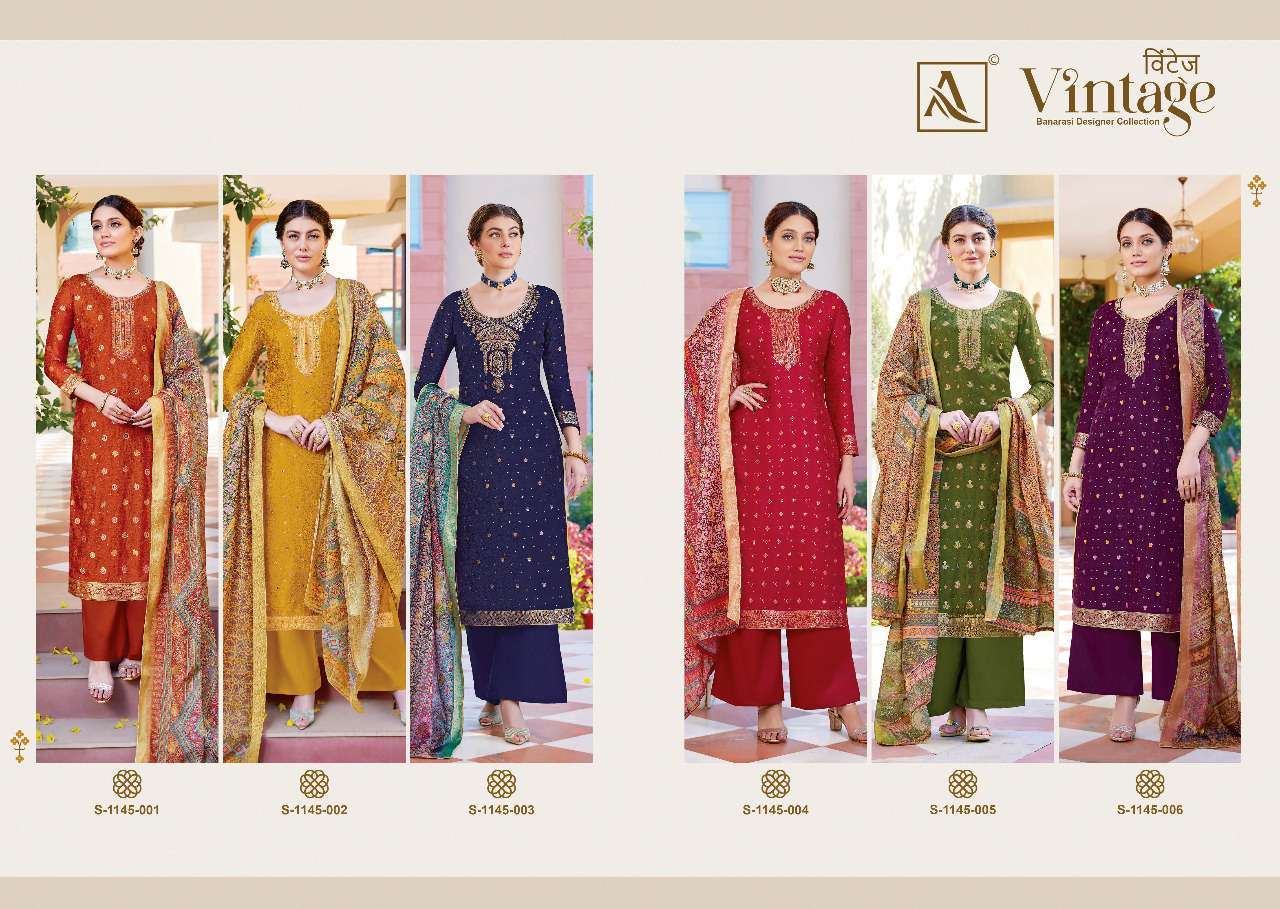 alok suit vintage series 1145001-1145006 pure dola jacquard suit 