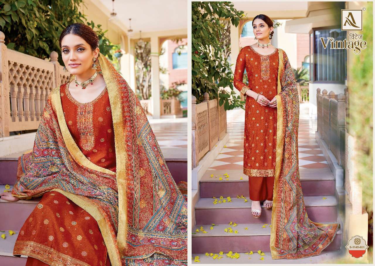 alok suit vintage series 1145001-1145006 pure dola jacquard suit 
