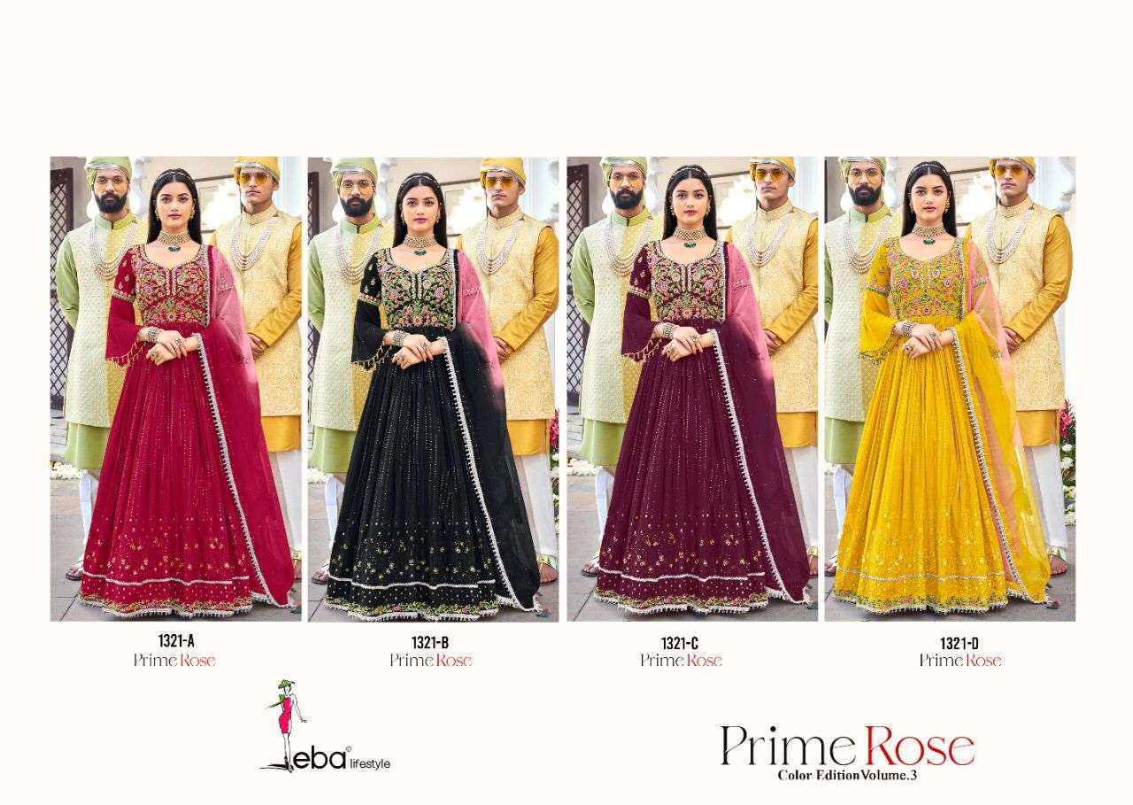 eba prime rose color edition 3 series 13272 pure georgette suit 