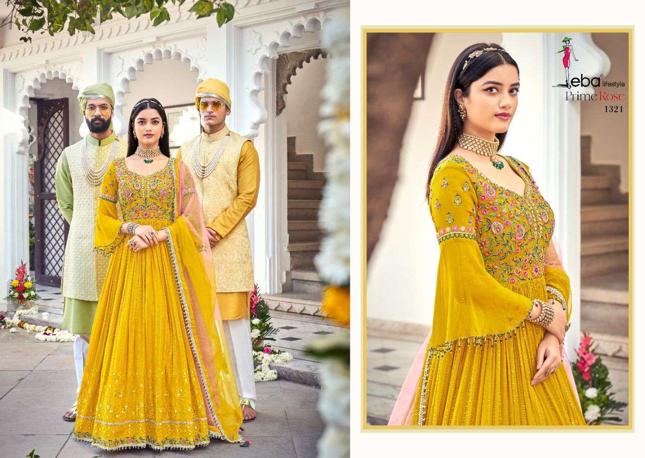 eba prime rose color edition 3 series 13272 pure georgette suit 