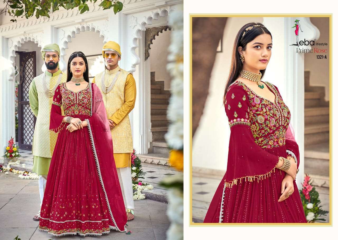 eba prime rose color edition 3 series 13272 pure georgette suit 