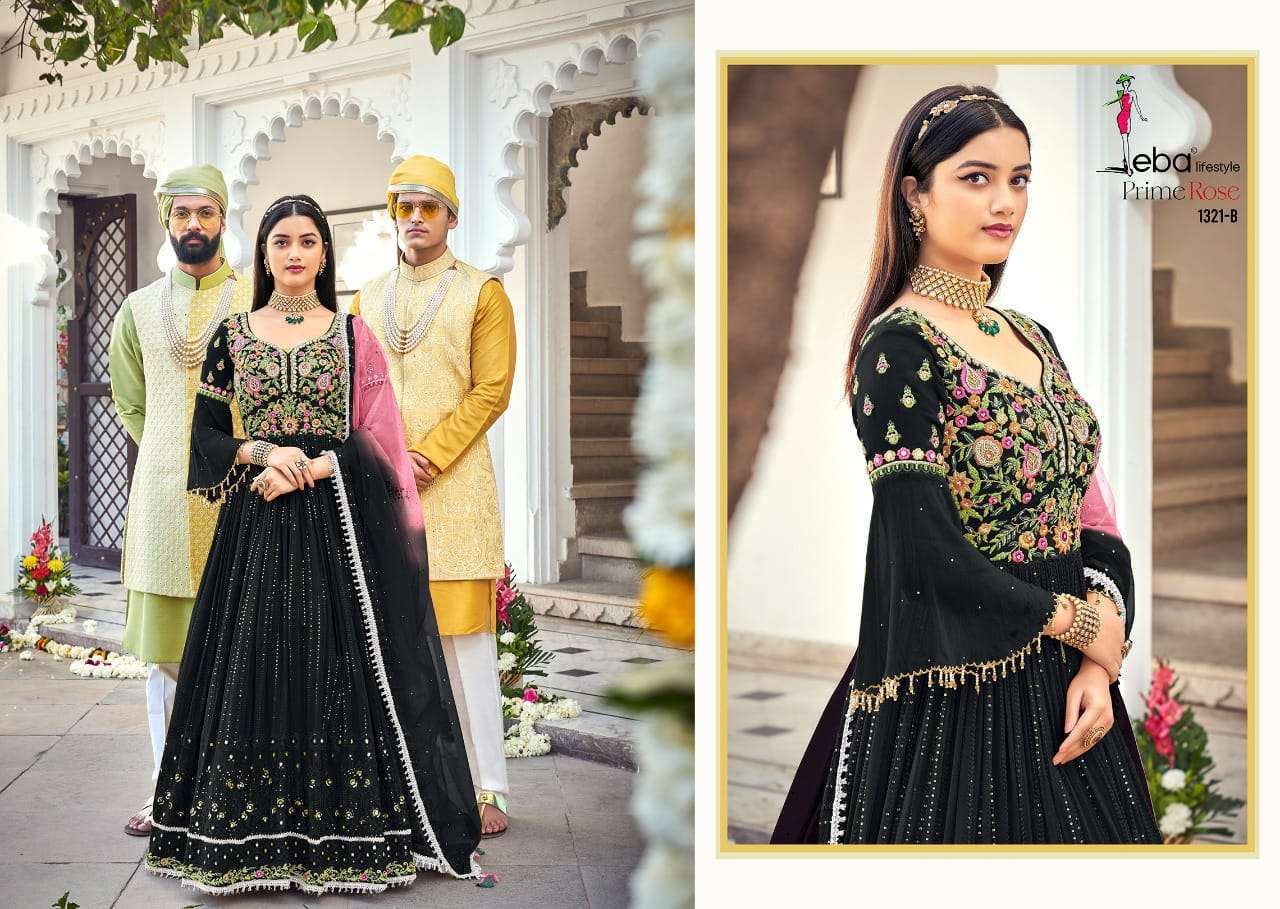eba prime rose color edition 3 series 13272 pure georgette suit 