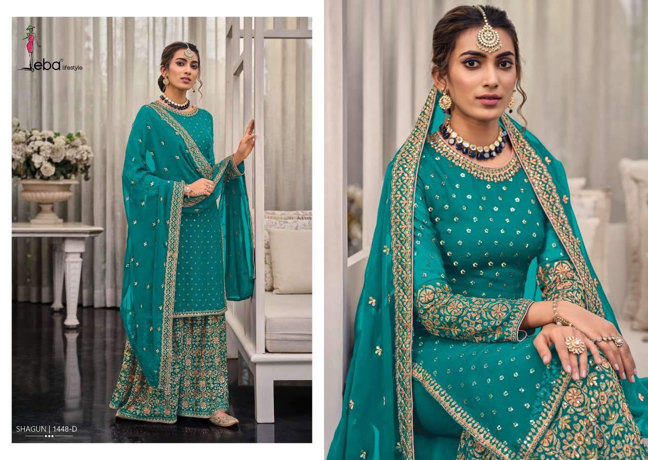 eba shagun color edition-2 series 1448 georgette suit 