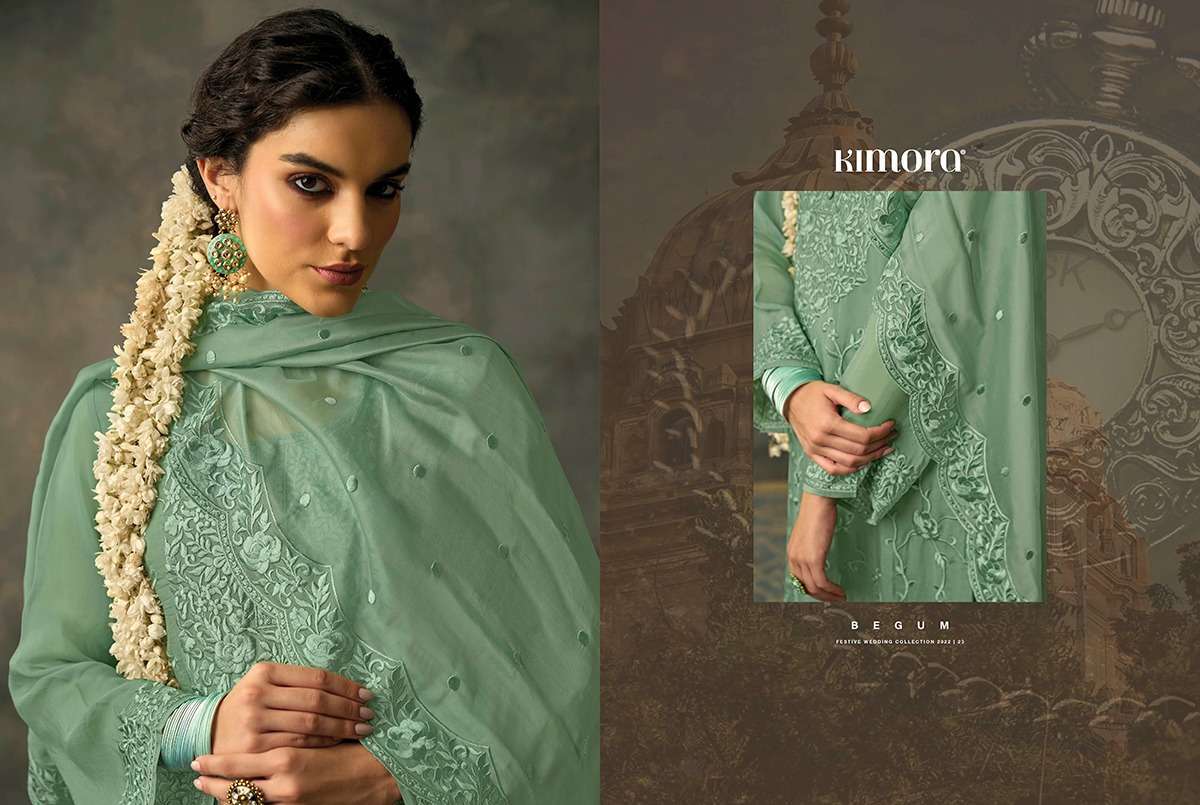 kimora begum series 2041-2048 organza work suit 