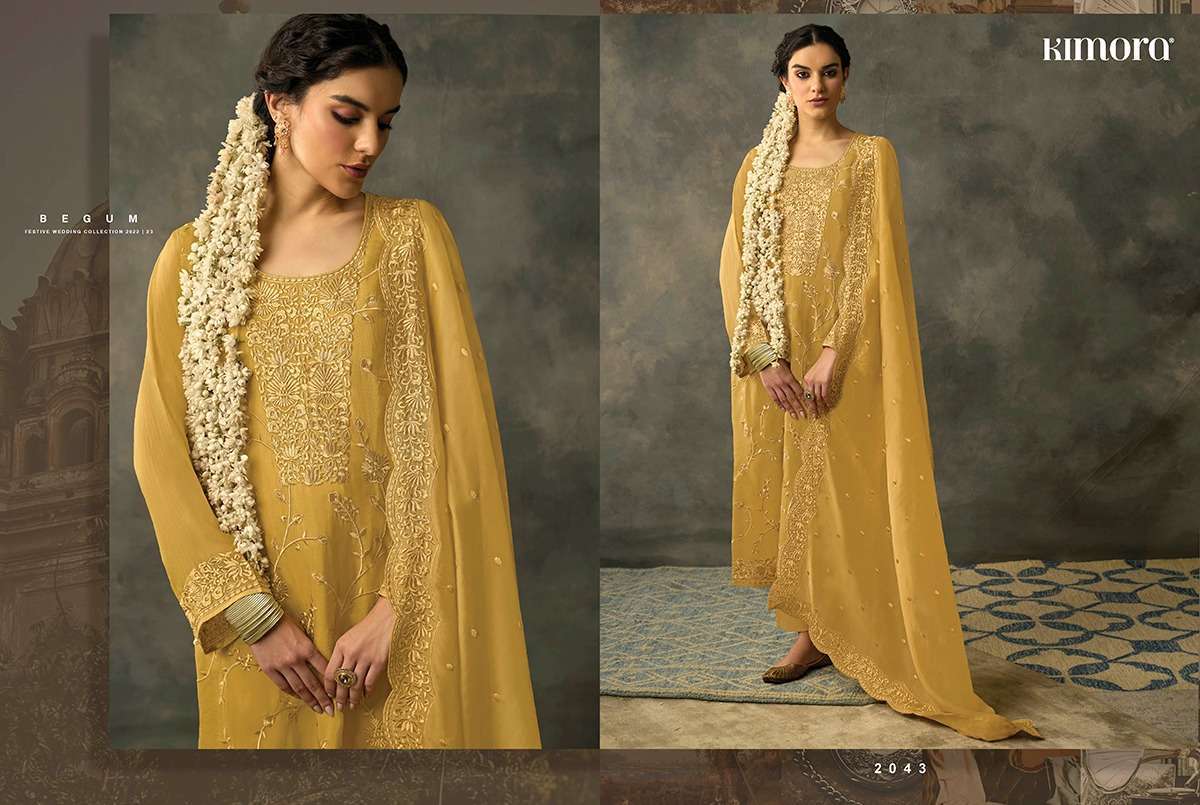 kimora begum series 2041-2048 organza work suit 