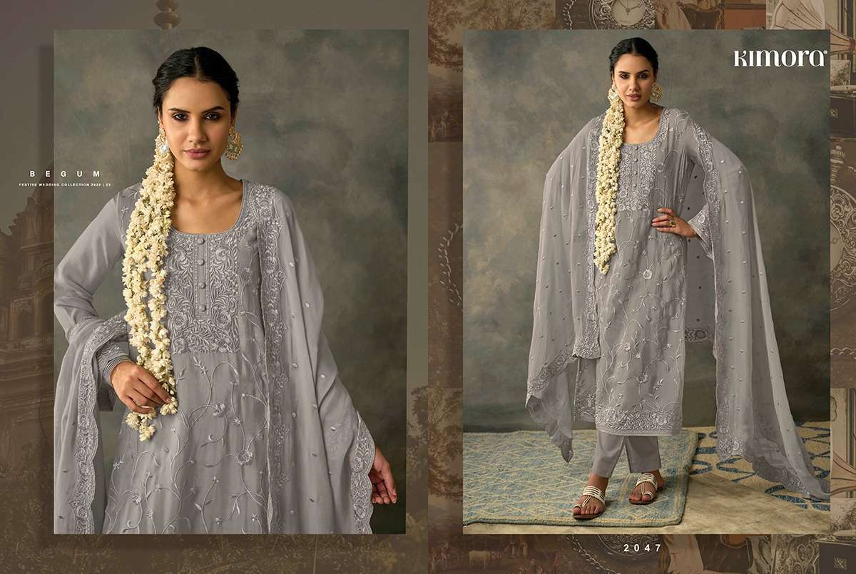 kimora begum series 2041-2048 organza work suit 