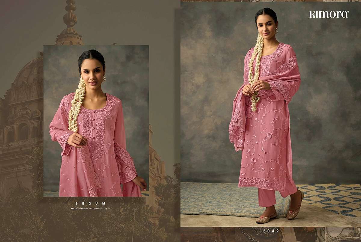 kimora begum series 2041-2048 organza work suit 