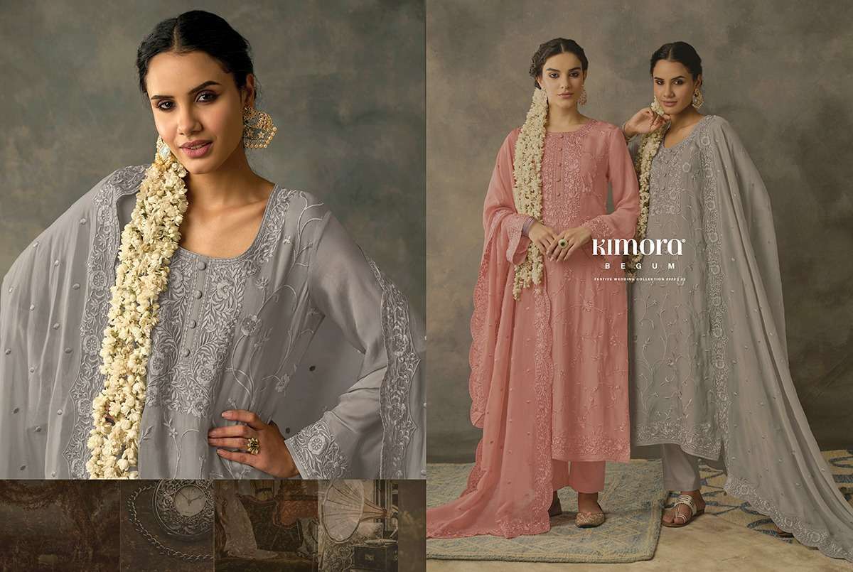 kimora begum series 2041-2048 organza work suit 