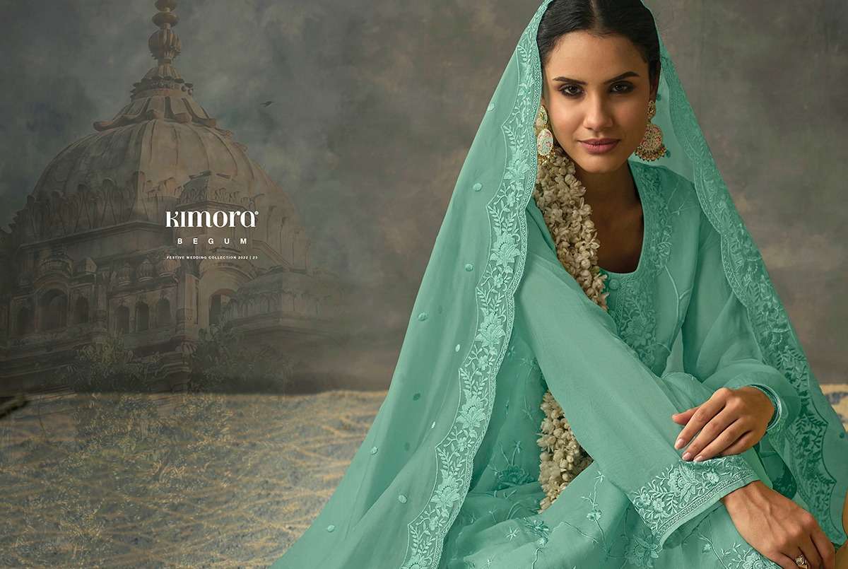 kimora begum series 2041-2048 organza work suit 