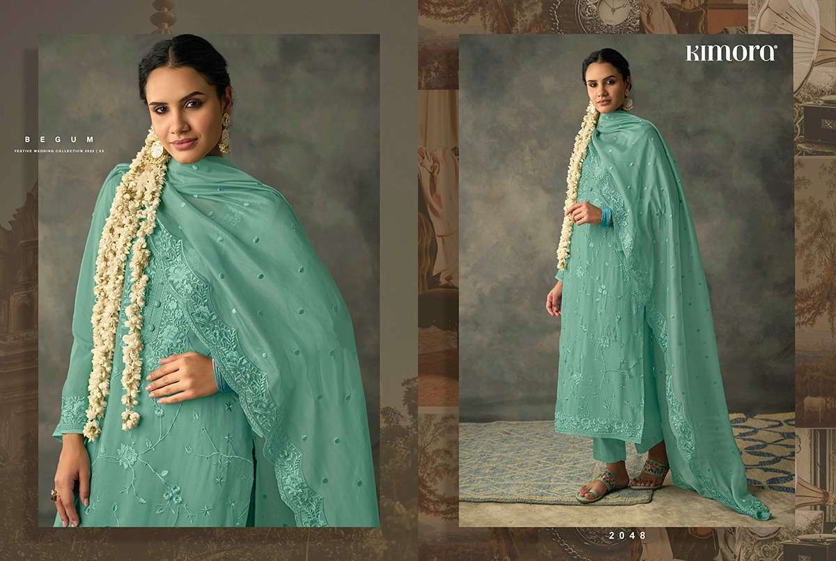 kimora begum series 2041-2048 organza work suit 