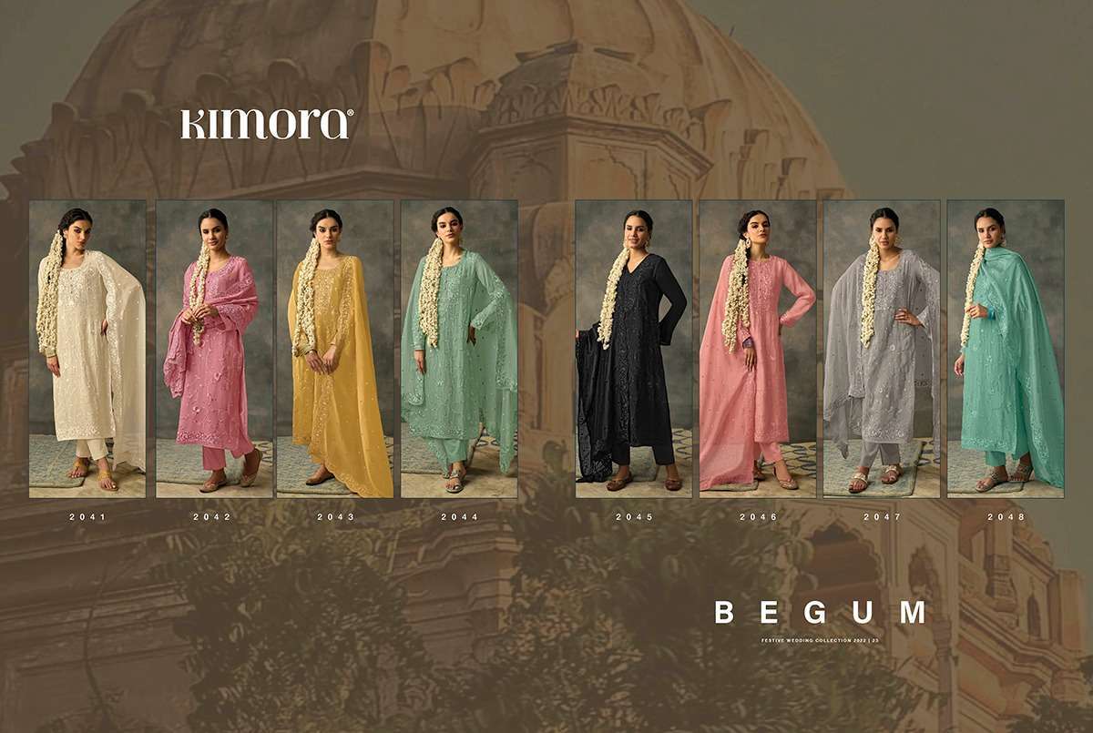 kimora begum series 2041-2048 organza work suit 