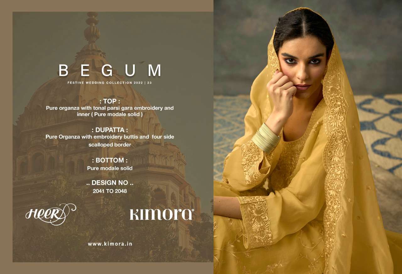 kimora begum series 2041-2048 organza work suit 