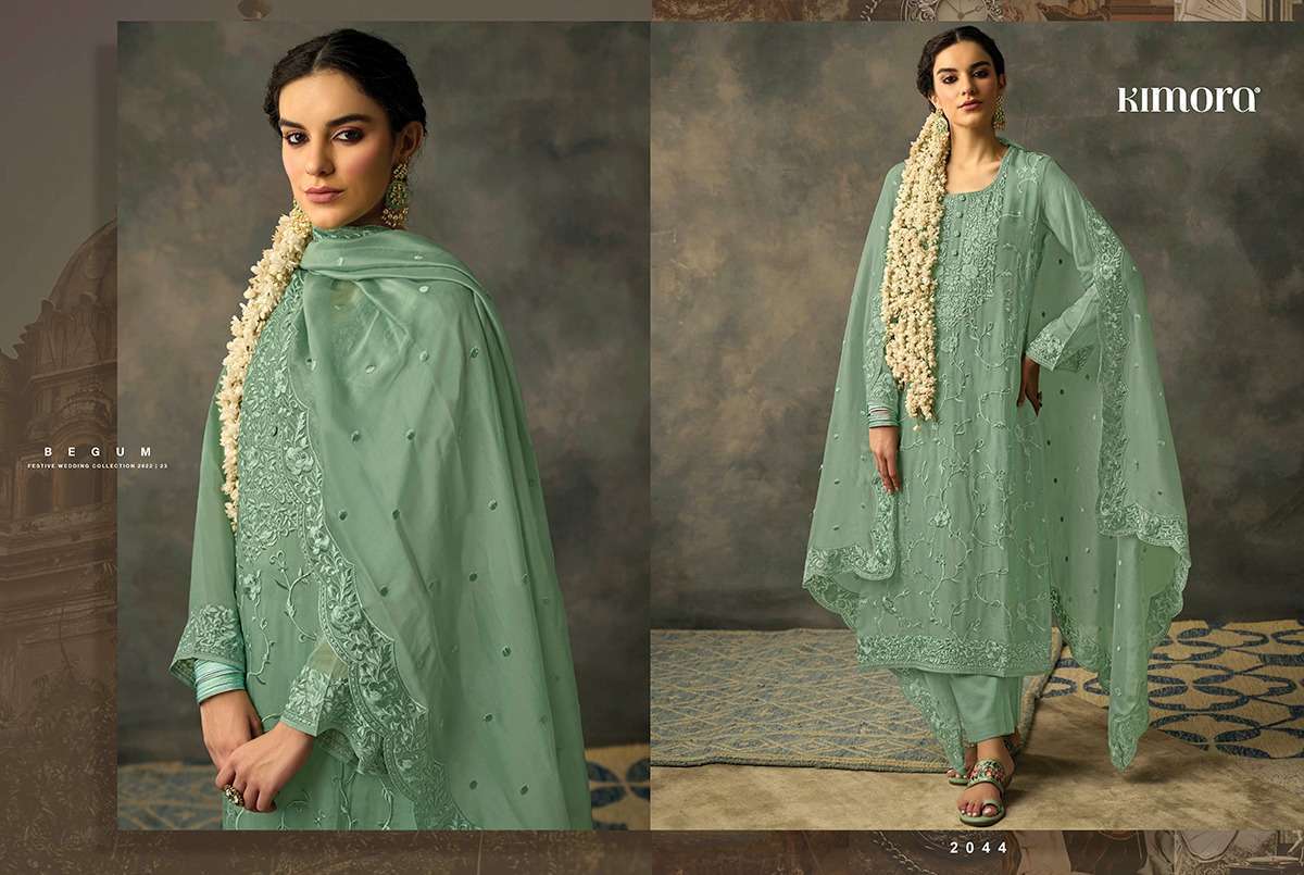 kimora begum series 2041-2048 organza work suit 