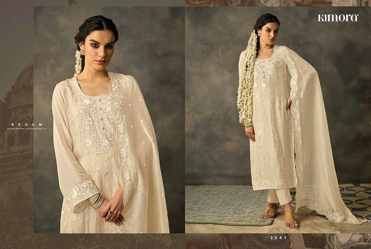 kimora begum series 2041-2048 organza work suit 