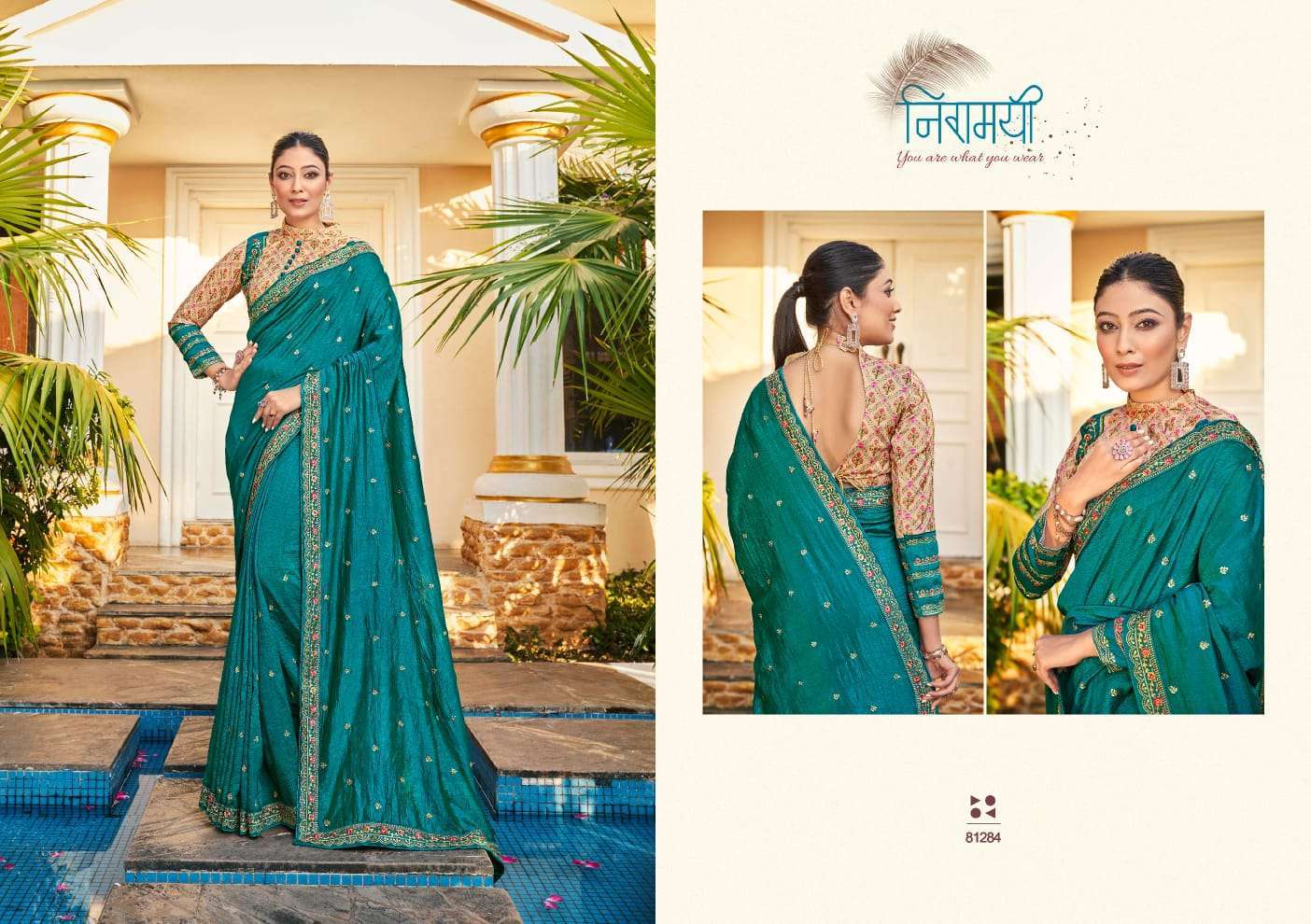 right women heritage series 81281-81288 vichitra work saree