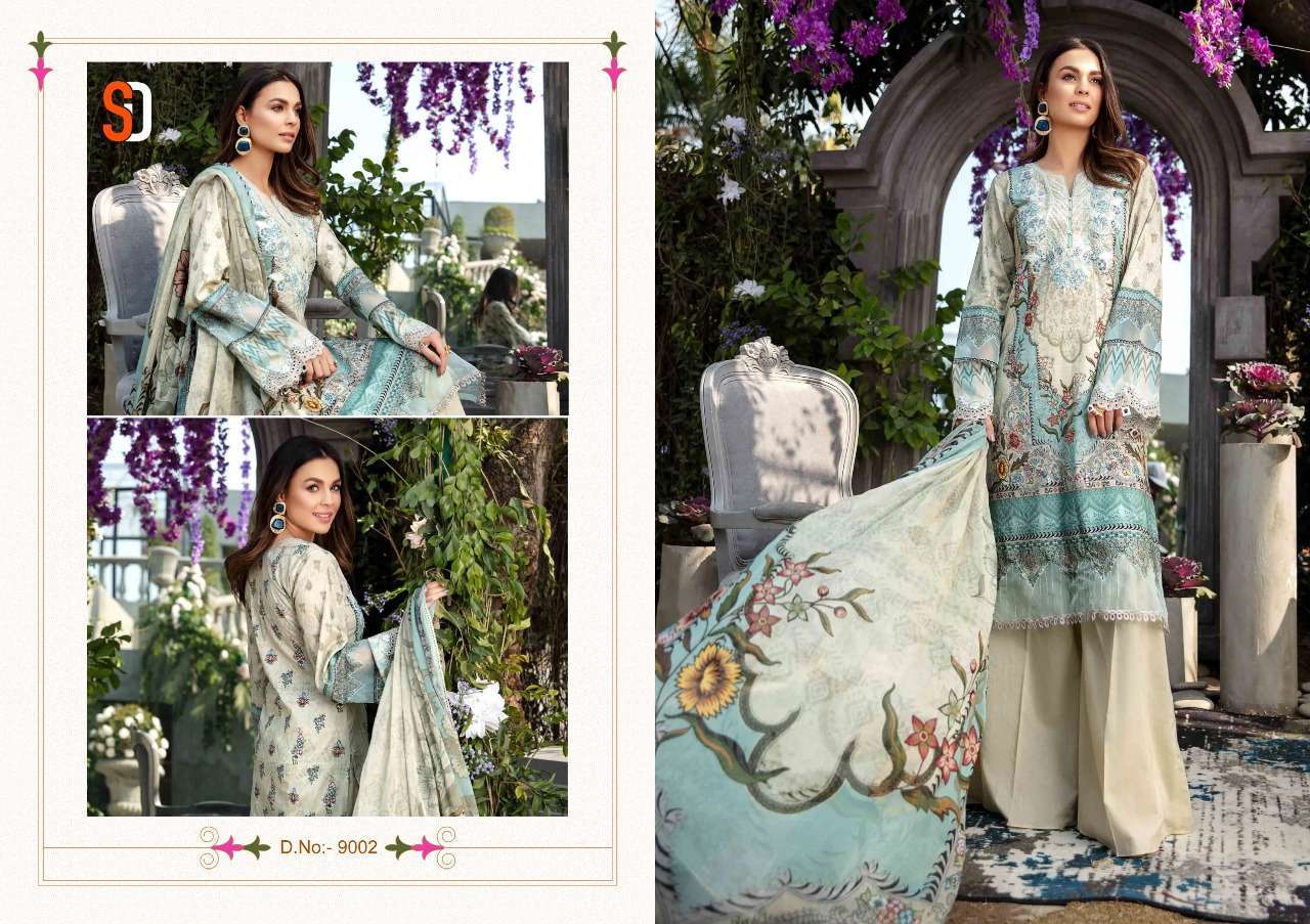 shraddha designer vintage vol 9 series 9001-9004 lawn cotton suit 